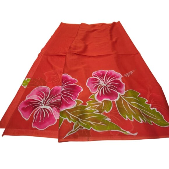 Womens Sarong Cotton Wrap, Handpainted Batik Wrapskirt Beach Pareo Beachwear-NEW - Picture 2 of 13